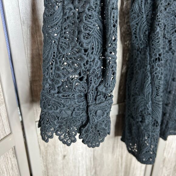 Soft Surroundings Lace Blouse Button Up Long sleeve Bohemian Artsy Size L - Picture 4 of 6